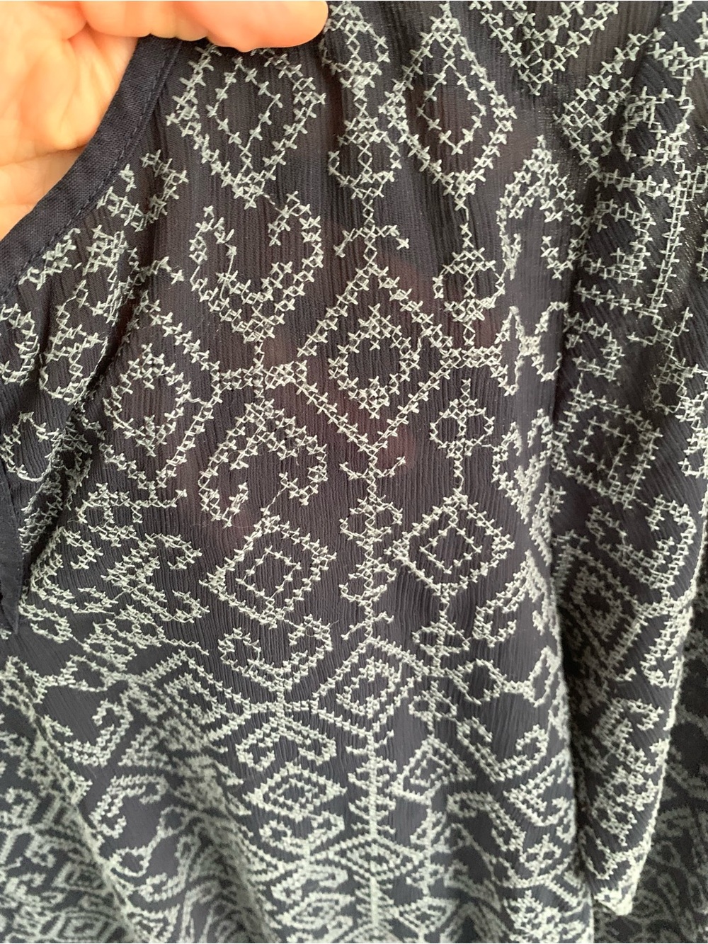 🇫🇷 Navy Patterned Long-Sleeve Tee - Picture 4 of 7